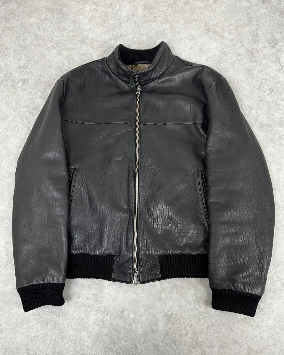 Loro Piana Black Premium Grained Leather Jacket