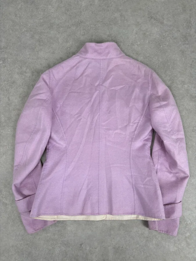 Loro Piana Purple Lila Officer Cashmere Buttoned Jacket - Image 4
