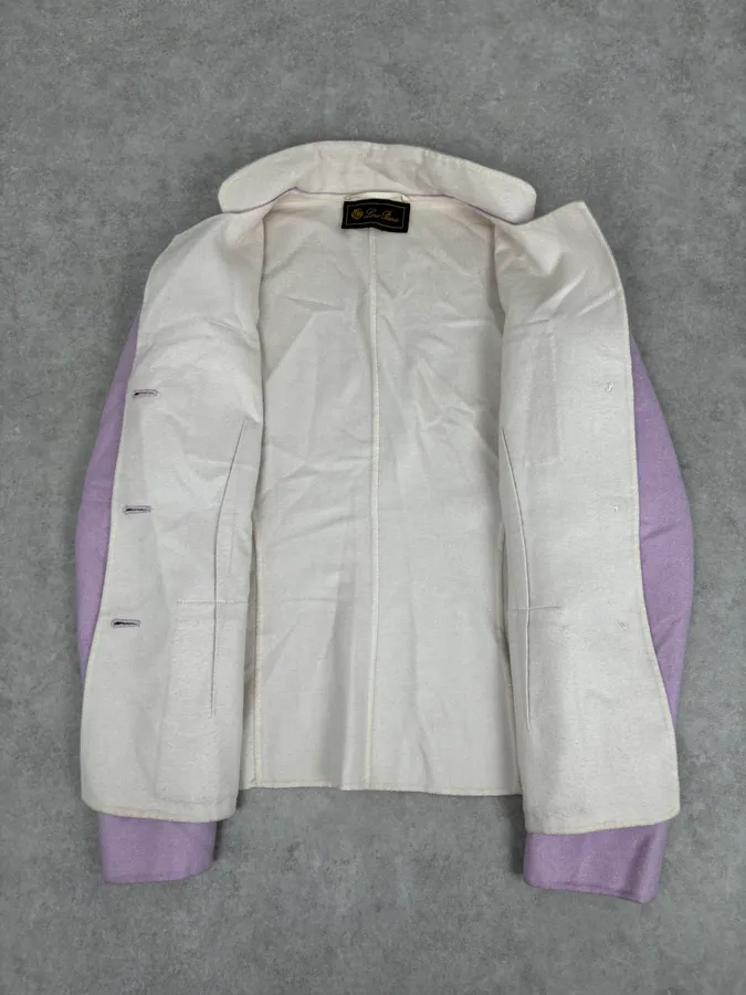 Loro Piana Purple Lila Officer Cashmere Buttoned Jacket - Image 7