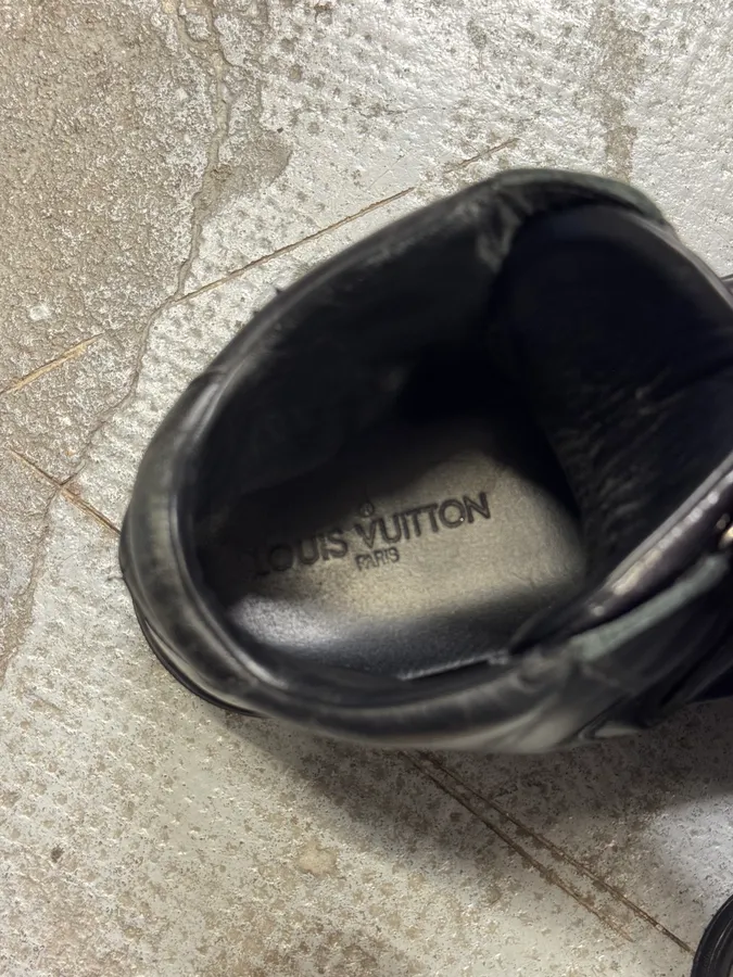 Louis Vuiton Spy Black Leather High Top Sneakers - Image 9