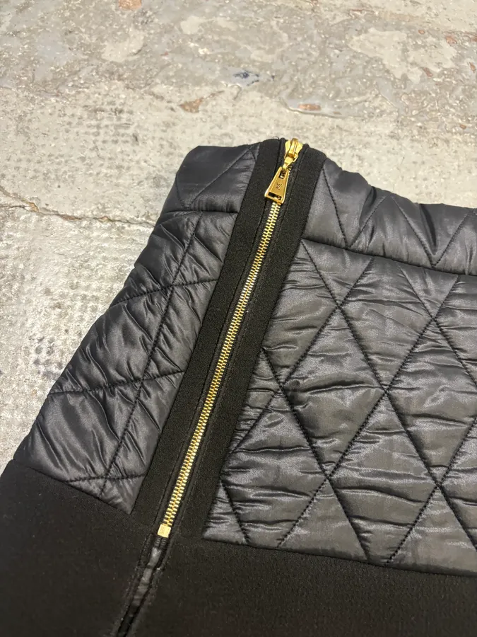 Louis Vuitton Black Acetate Quilted A-Line Skirt - Image 7