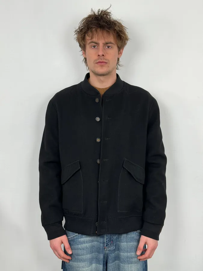 Louis Vuitton Black Elegant Cashmere & Wool Buttoned Jacket - Image 2