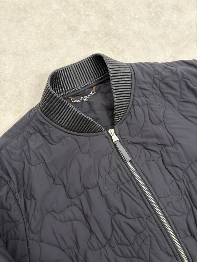 Louis Vuitton Black Quilted Nylon Bomber Jacket - Image 5