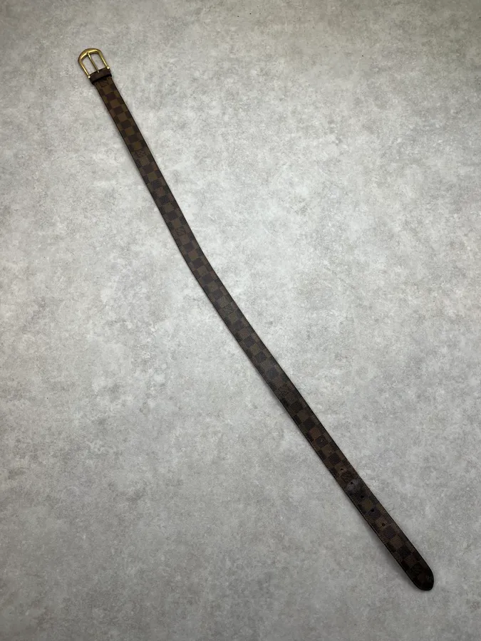 Louis Vuitton Brown Damier Canvas Golden Buckle Belt - Image 5