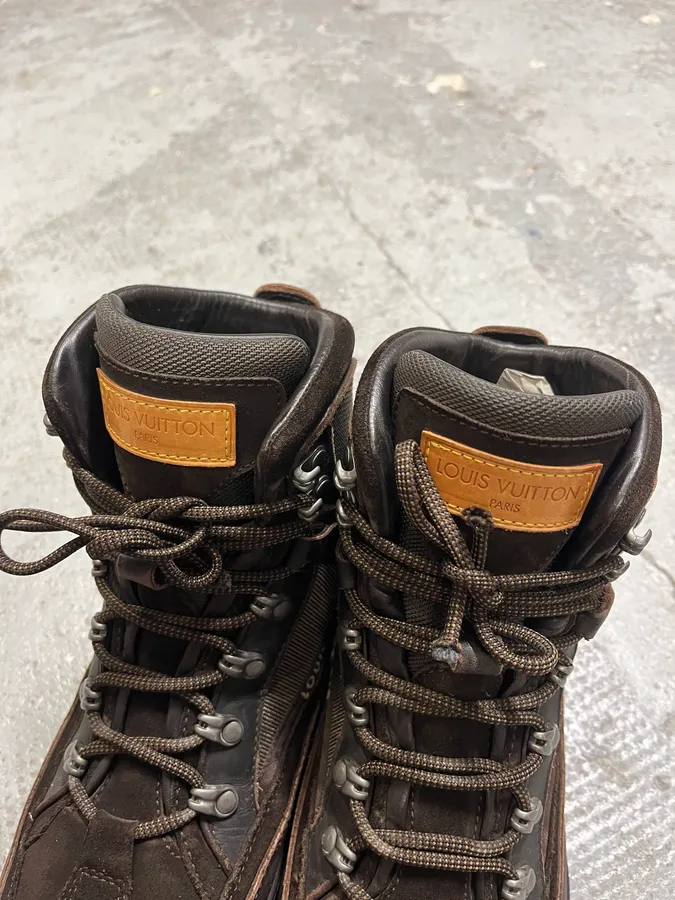 Louis Vuitton Brown Hiking Leather Mountain Boots - Image 8