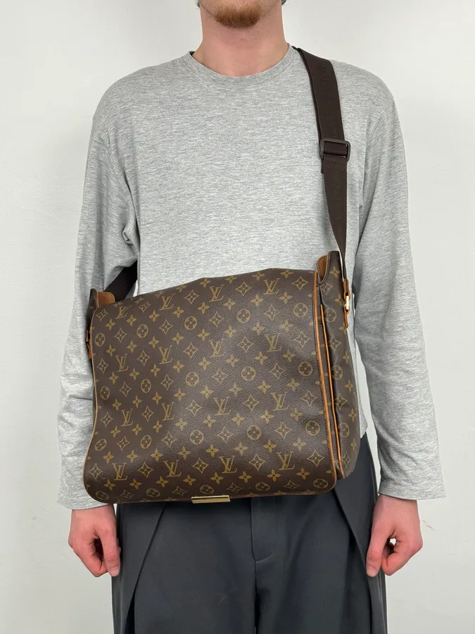 Louis Vuitton Brown Leather Logo Messenger Bag - Image 3