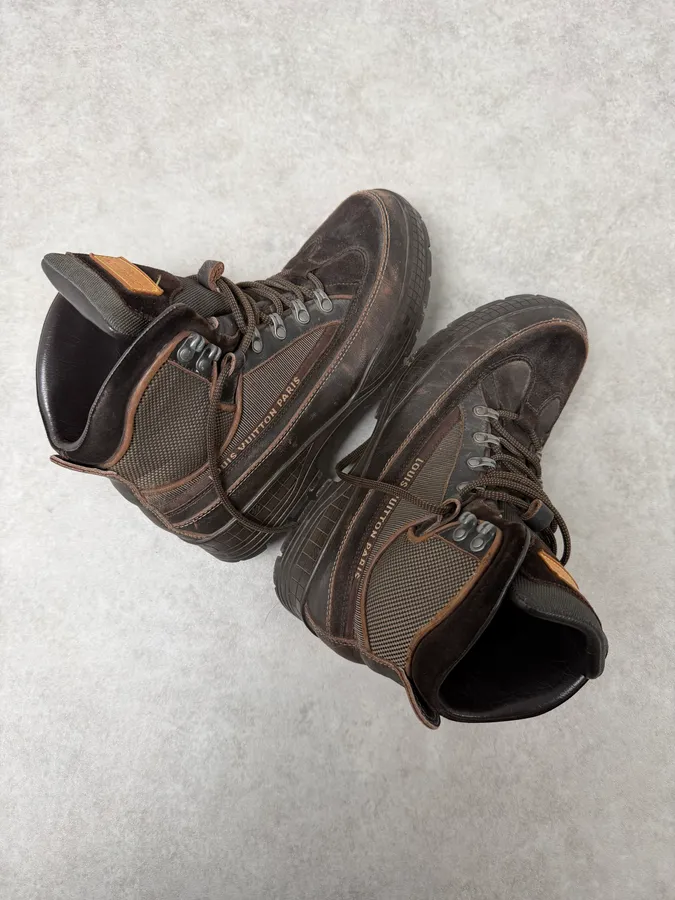 Louis Vuitton Brown Monogrammed Leather Boots - Image 6