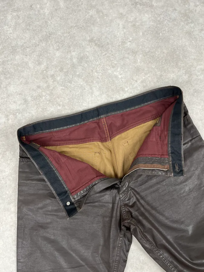 Louis Vuitton Brown Waxed Metallic Straight Pants - Image 9