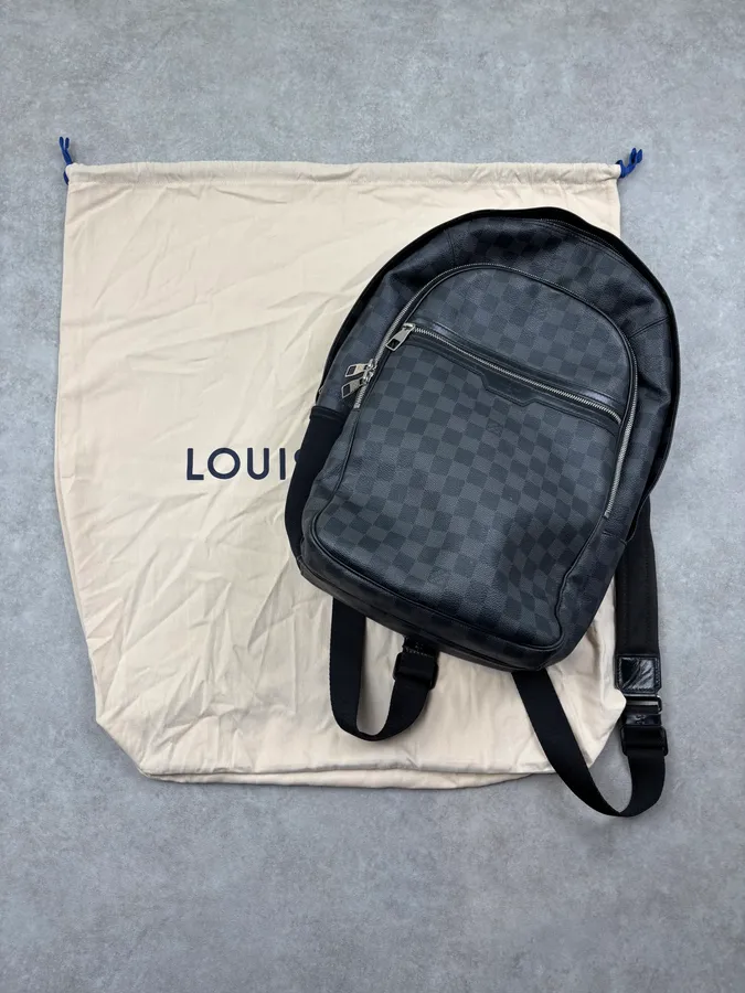 Louis Vuitton Grey Leather Damier Backpack - Image 2