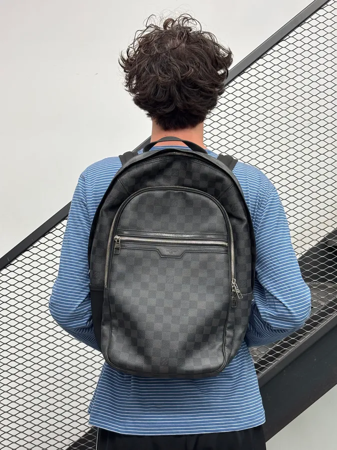 Louis Vuitton Grey Leather Damier Backpack - Image 3
