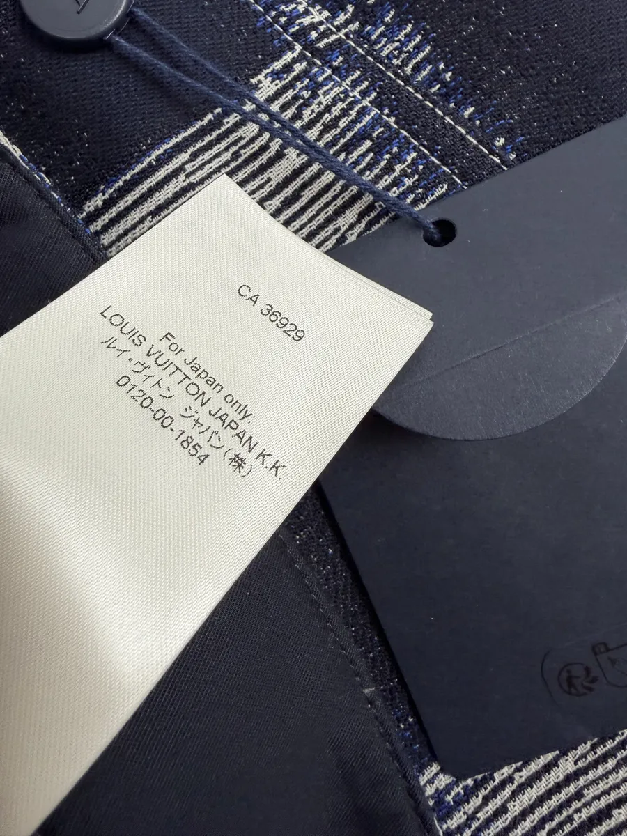 Louis Vuitton Navy Wool Damier Workwear Pants - Image 10