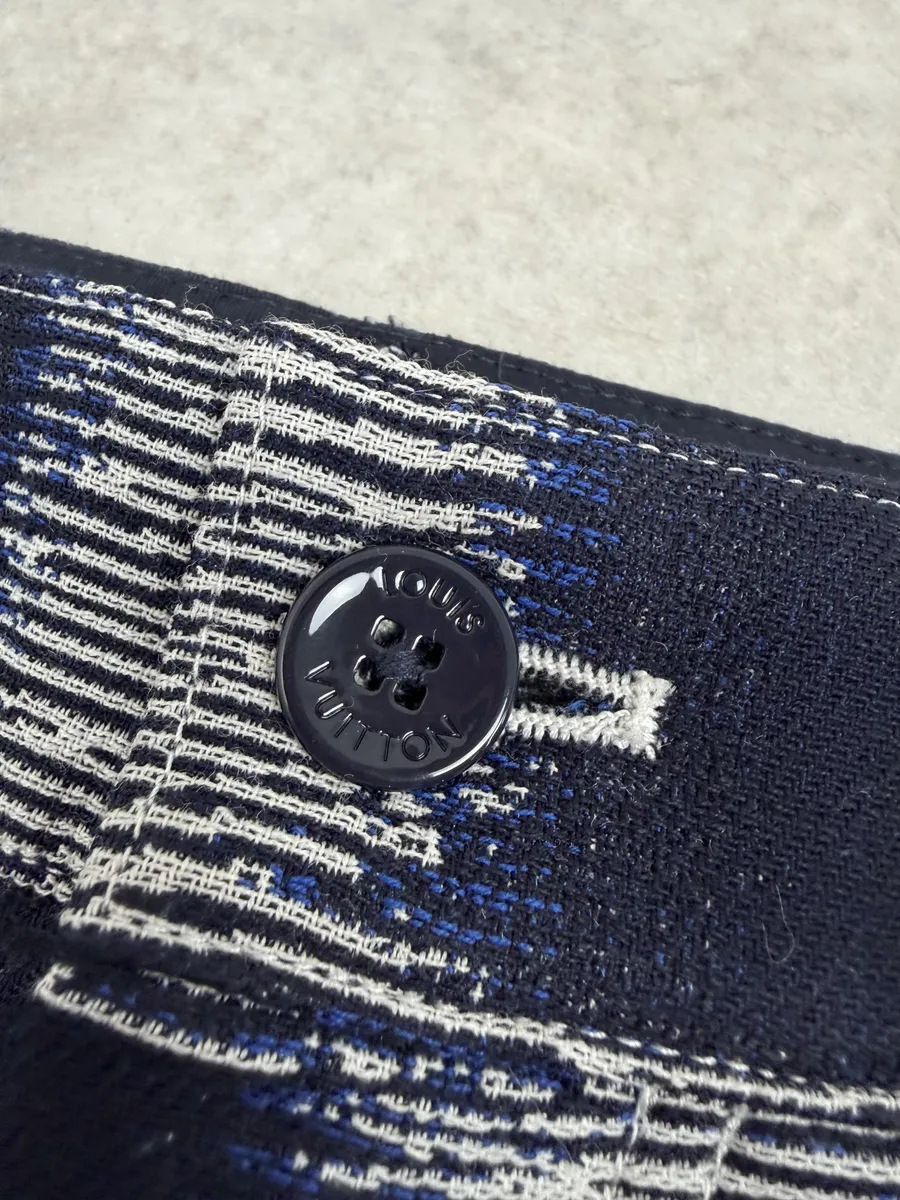 Louis Vuitton Navy Wool Damier Workwear Pants - Image 13