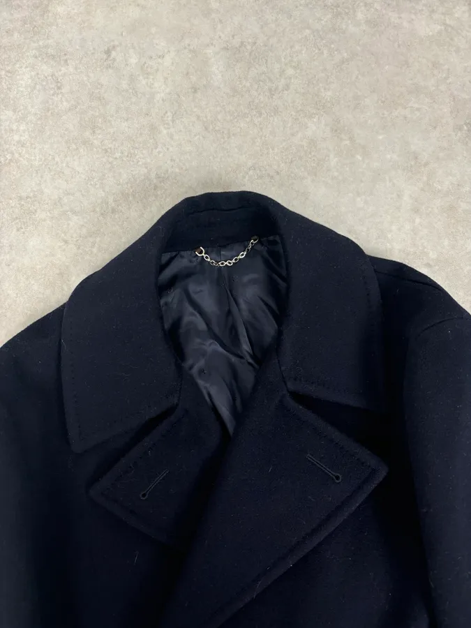 Louis Vuitton Navy Wool Double-Breasted Coat - Image 4