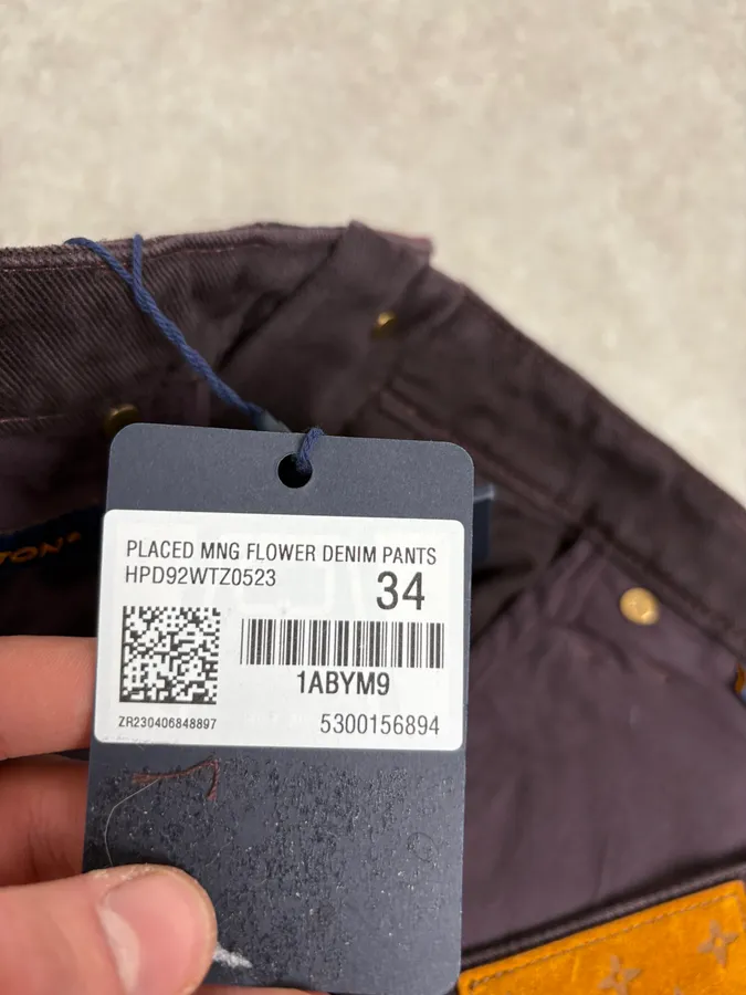 Louis Vuitton Placed MNG Flower Purple Carpenter Denim Jeans - Image 14