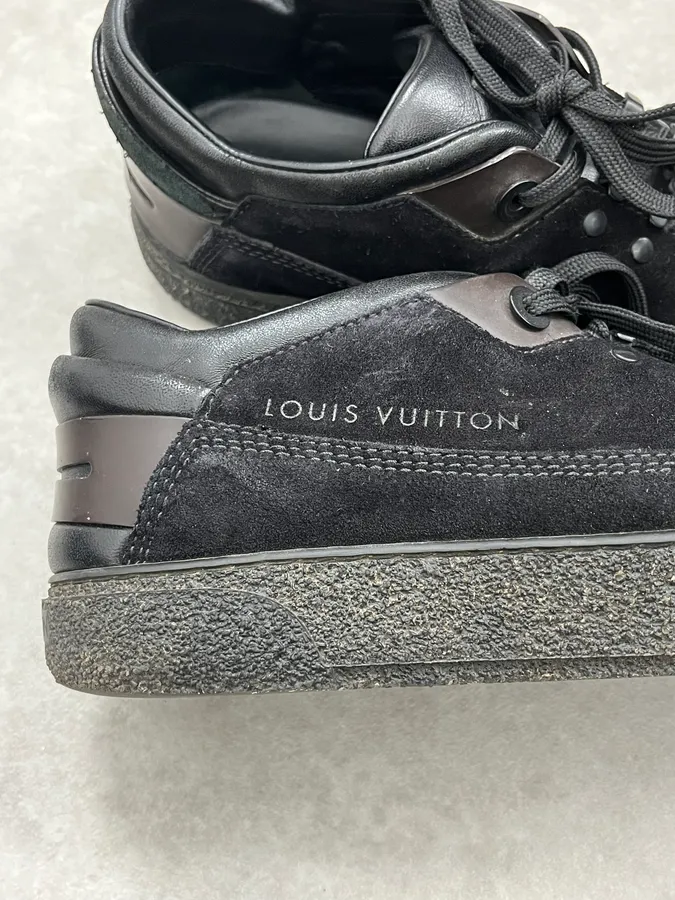 Louis Vuitton Runner Active Black Leather Monogram Sneakers - Image 5