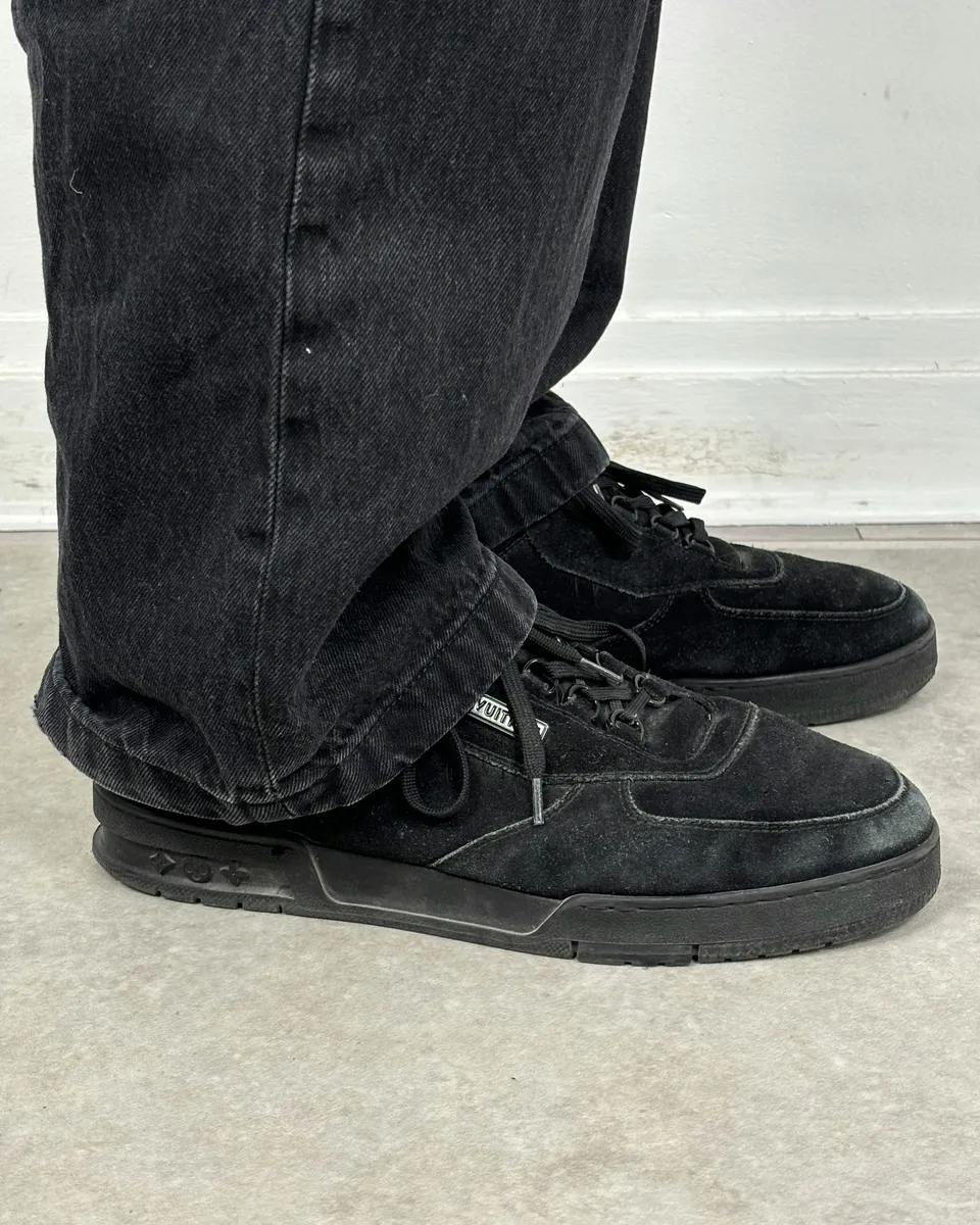 Louis Vuitton Trainers Black Suede Lace-up Sneakers - Image 2