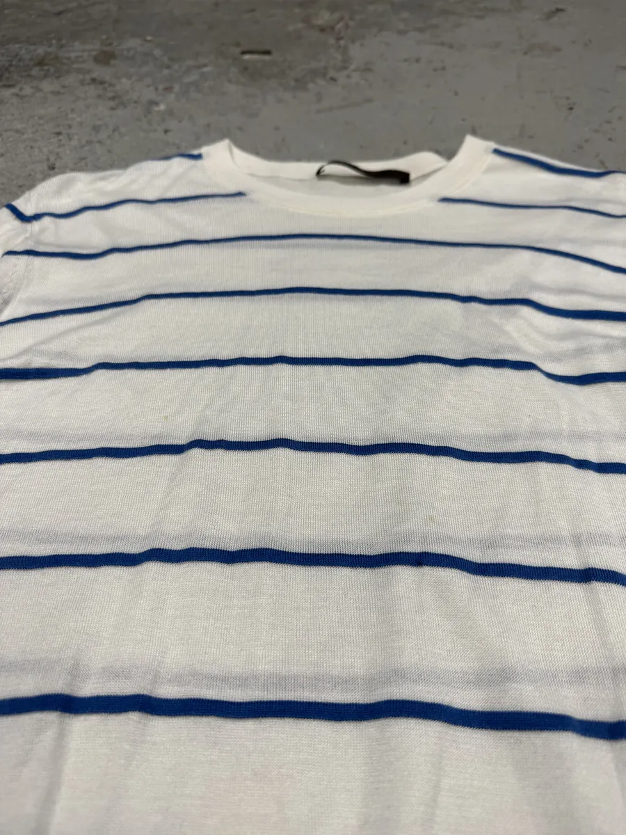 Louis Vuitton White Blue Striped Longsleeves Sweater - Image 10