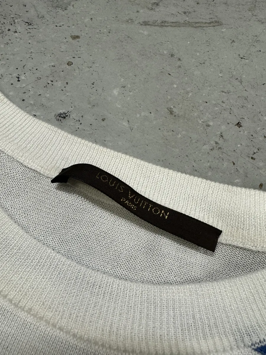 Louis Vuitton White Blue Striped Longsleeves Sweater - Image 12