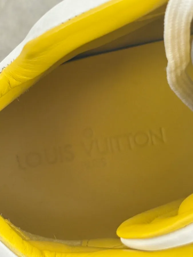 Louis Vuitton White Trail Blazer Leather Mesh High Sneakers - Image 10