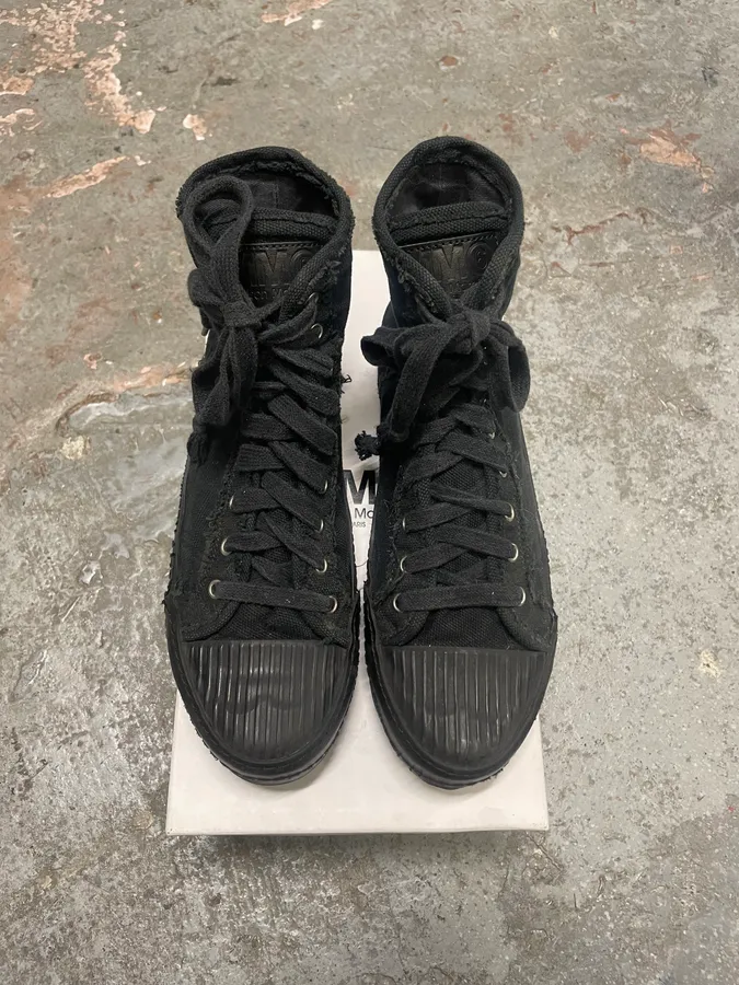 Maison Margiela Black Distressed High Shoes - Image 2