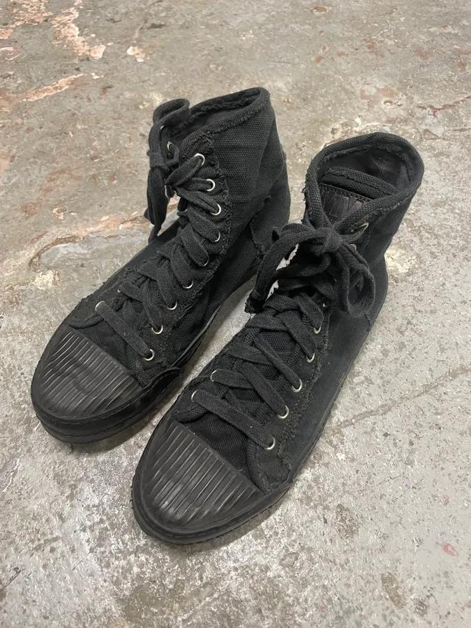 Maison Margiela Black Distressed High Shoes - Image 3