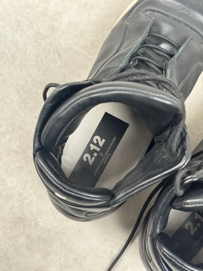Maison Margiela Black High Leather Avant-Garde Sneakers - Image 7