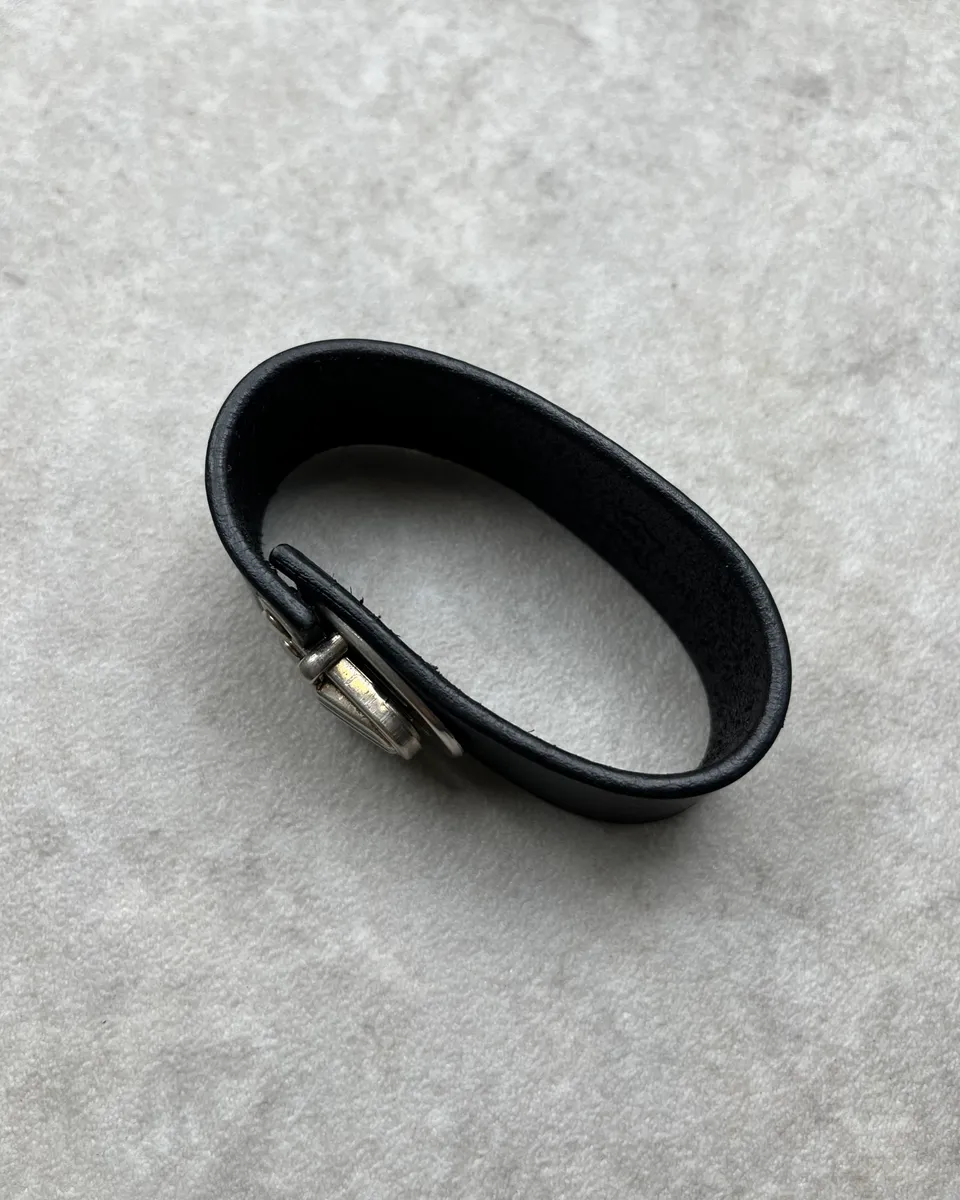 Maison Margiela Black Leather Bracelet - Image 5