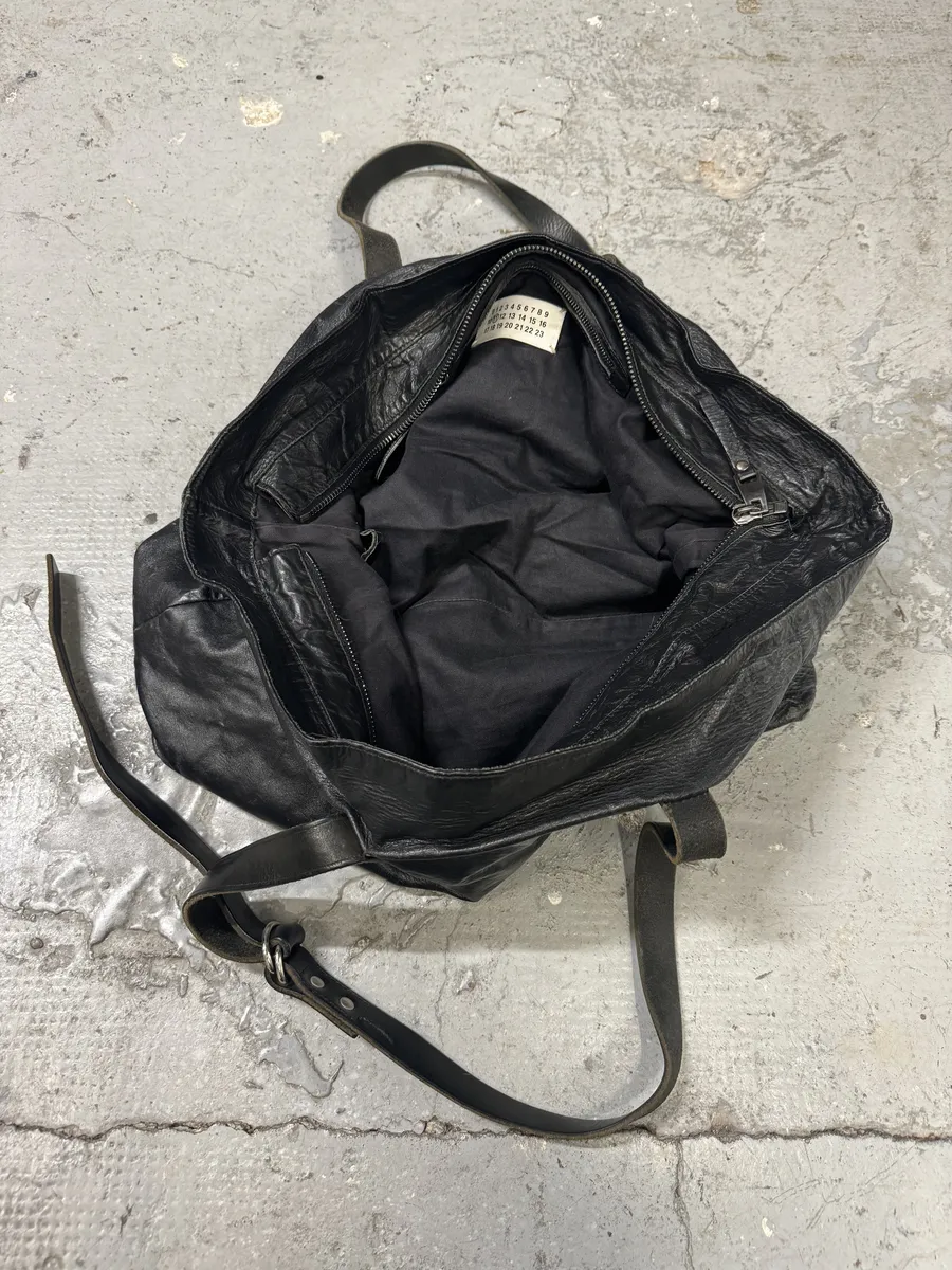 Maison Margiela Black Leather Cabas Handle Bag - Image 6