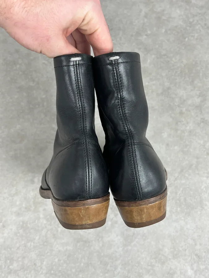 Maison Margiela Black Premium Leather Boots - Image 6