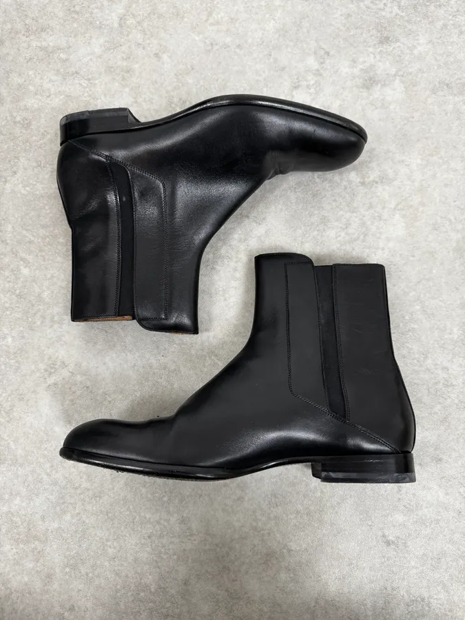 Maison Margiela Black Premium Minimalist Leather Boots - Image 3