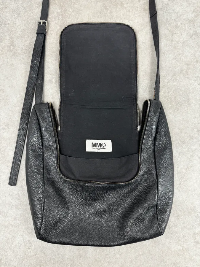 Maison Margiela Black Squared Zip Shoulder Bag - Image 7