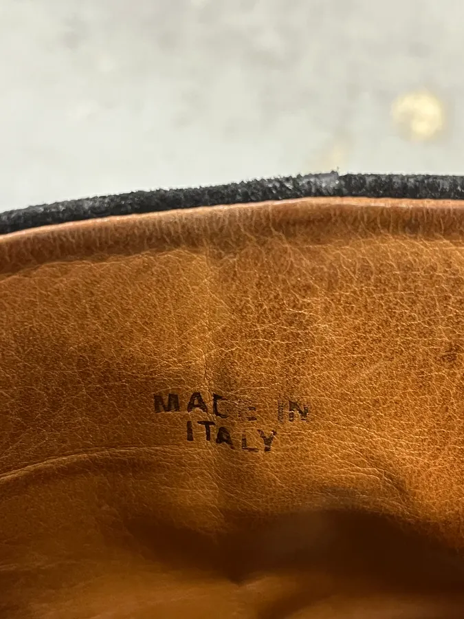 Maison Margiela Black Suede Leather Buckle Boots - Image 8