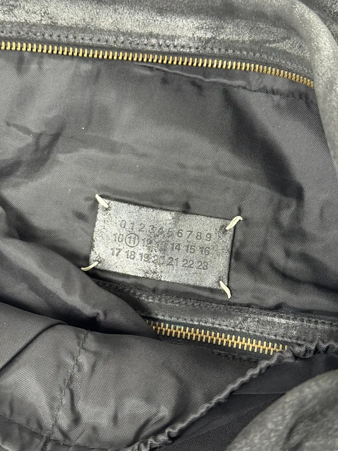 Maison Margiela Black Waxed Effect Leather Messenger Bag - Image 7