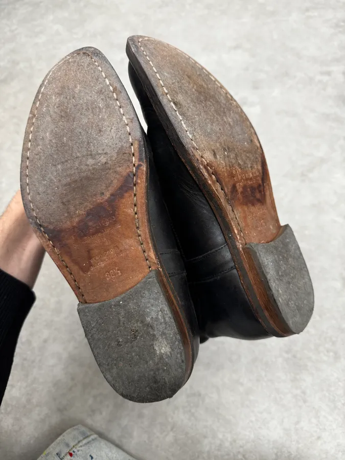 Maison Margiela Black Western Texan Black Ankle Leather Boots - Image 5