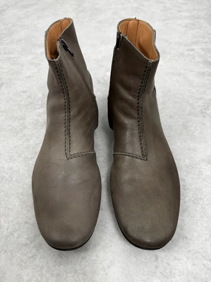 Maison Margiela Brown Eroded Leather Boots - Image 3