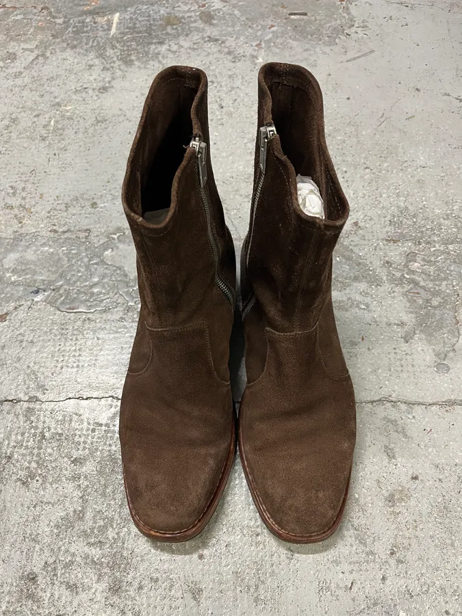 Maison Margiela Brown Suede Leather Ankle Boots - Image 5
