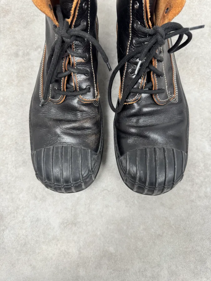 Maison Margiela Cut Black Leather Boots - Image 4