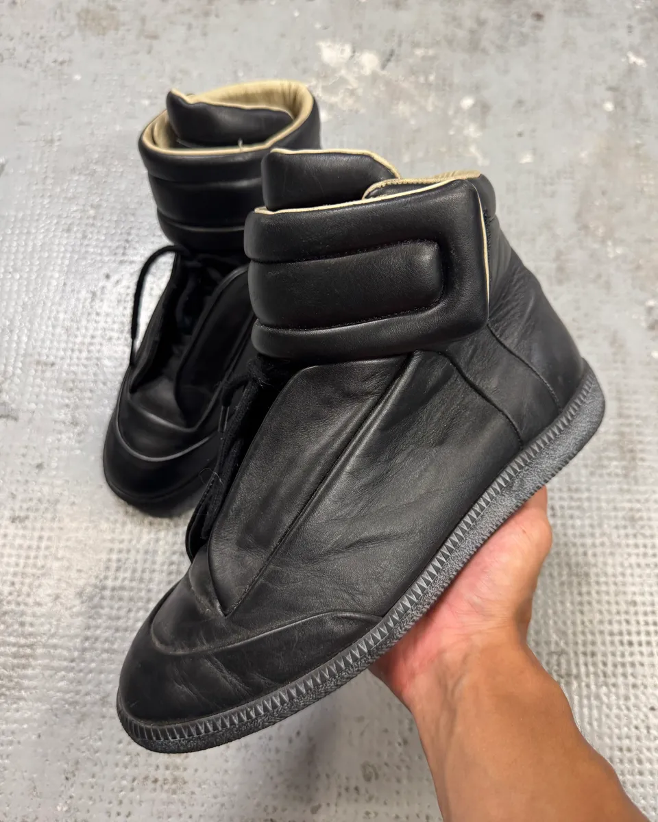 Maison Margiela Future Black Leather High Sneakers