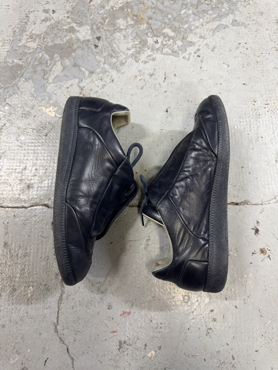 Maison Margiela Future Black Leather Low Sneakers - Image 3