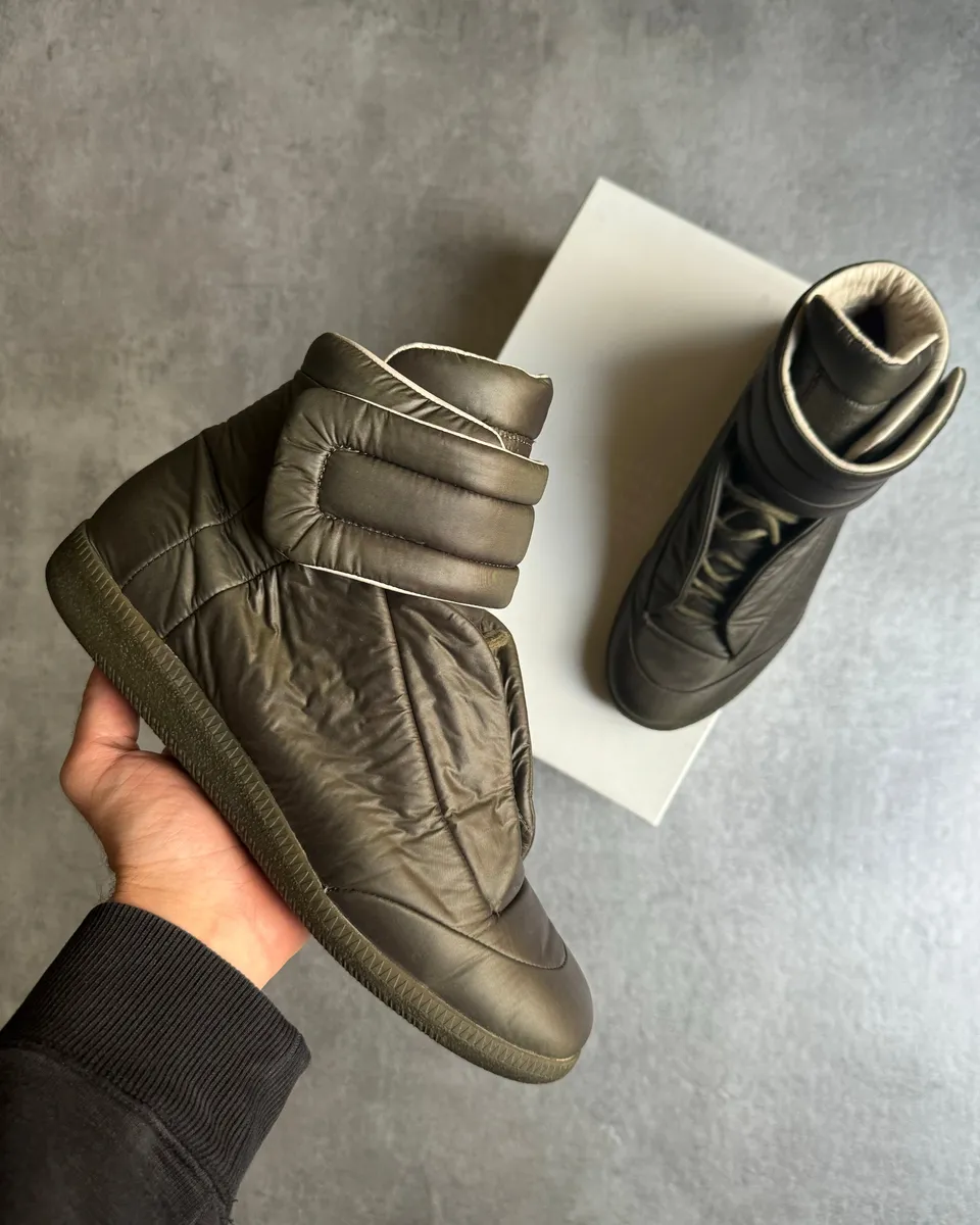 Maison Margiela Future High Olive Puffer Shoes