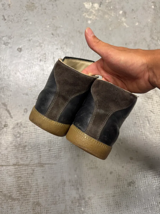 Maison Margiela Gats High Brown Leather Sneakers - Image 6