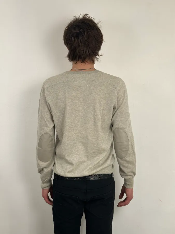 Maison Margiela Grey Signature Cardigan Sweater - Image 3