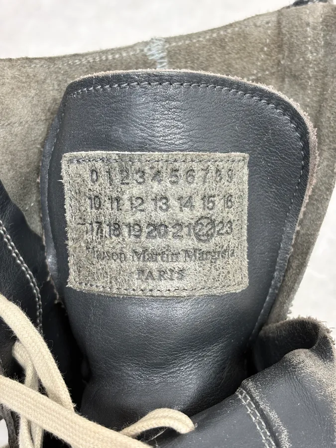 Maison Margiela Grey Suede Leather Brutalist High Shoes - Image 9