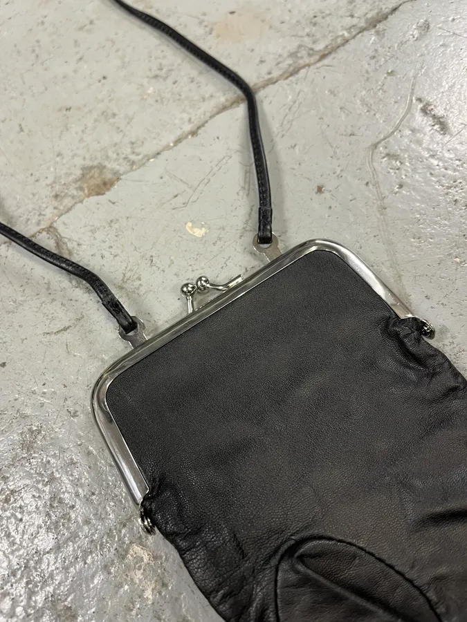 Maison Margiela H&M Glove Coin Purse Black Leather - Image 4