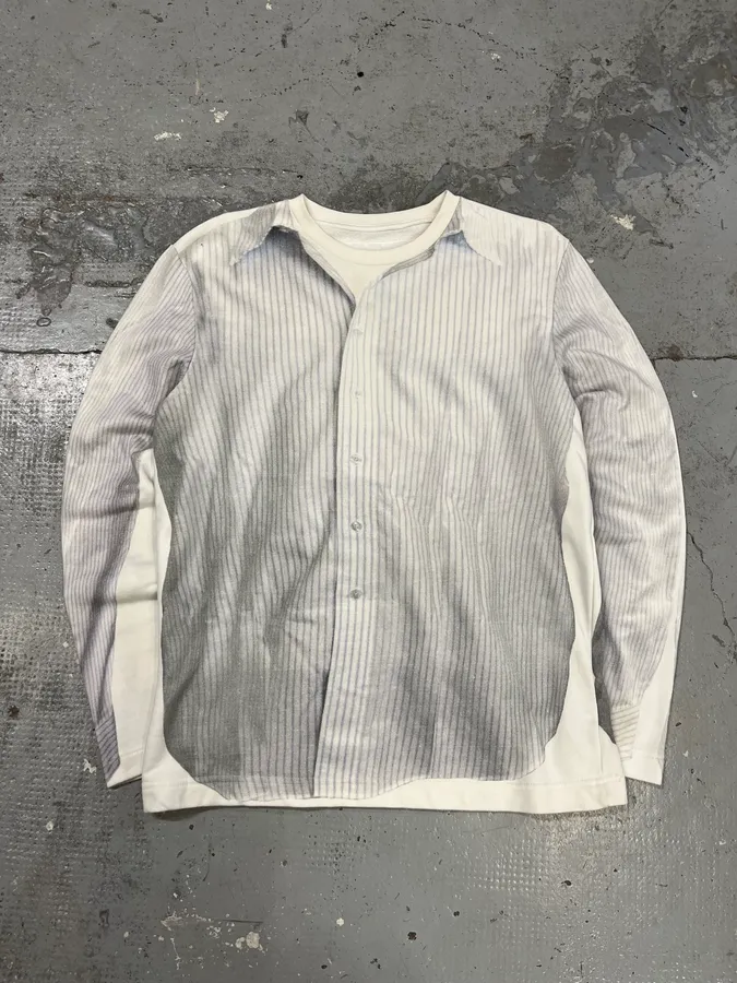 Maison Margiela H&M White Trompe L’oeil Shirt Sweater