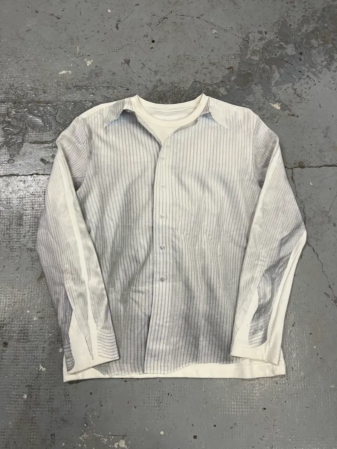 Maison Margiela H&M White Trompe L’oeil Shirt Sweater - Image 3