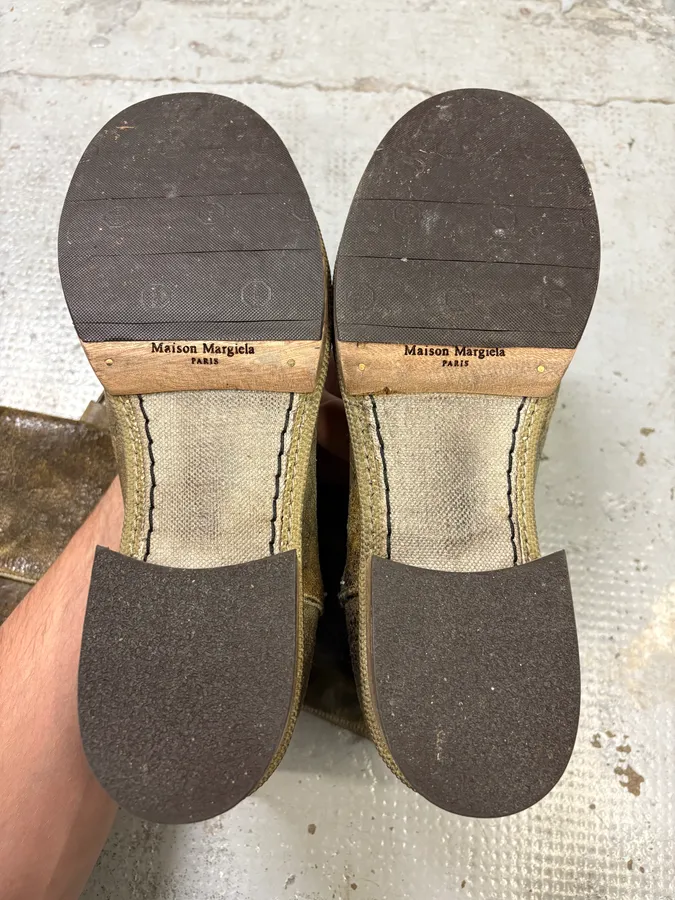 Maison Margiela High Brut Eroded Leather Ankle Boots - Image 5