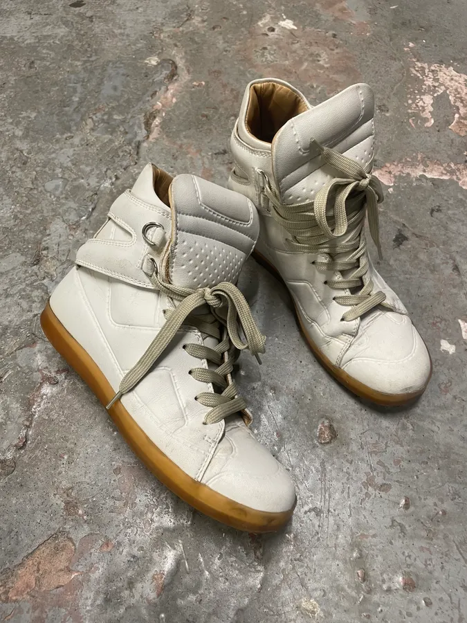 Maison Margiela High Leather White Shoes - Image 5