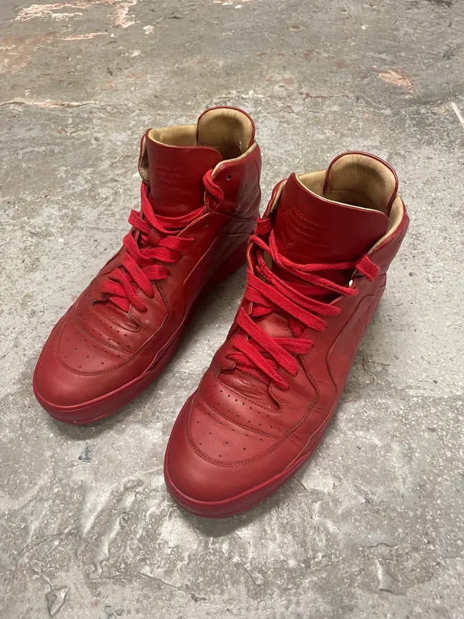 Maison Margiela High Red Leather Avant-Garde Shoes - Image 3