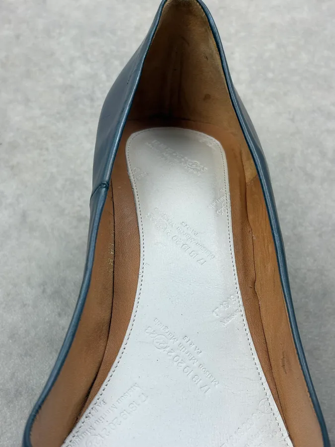 Maison Margiela Iridescent Blue Leather Pump Heels - Image 10